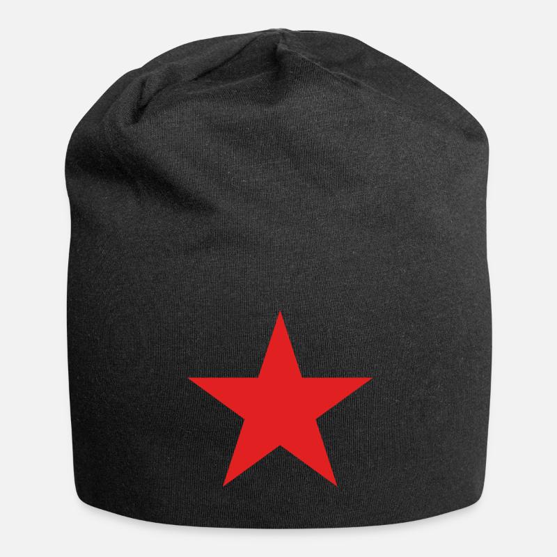 red star, red star - Jersey Beanie - black
