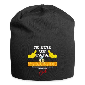 Je suis un papa apiculteur - Bonnet en jersey - noir - Devant