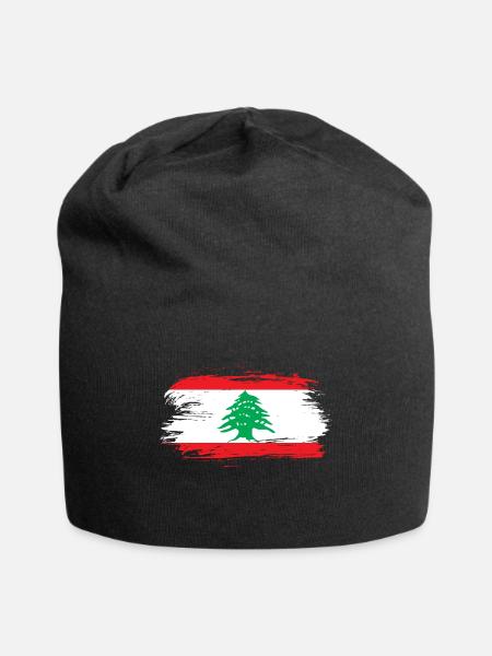 Lebanon flag - Jersey Beanie - black