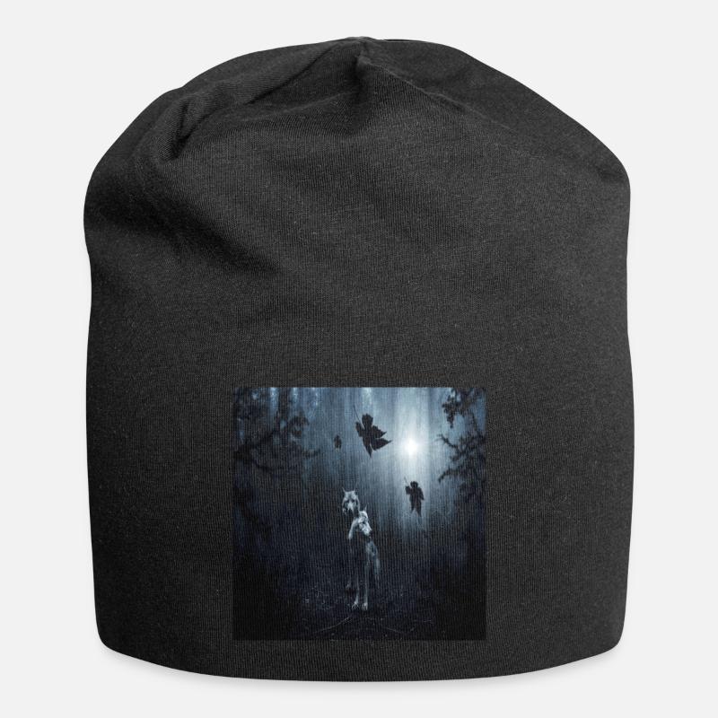 wolf - Jersey-Beanie - Schwarz