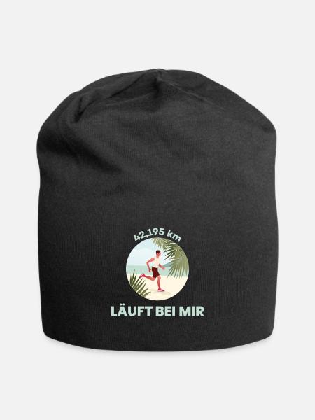 Marathon 42,195 km | Läuft bei mir - Jersey-Beanie - Schwarz