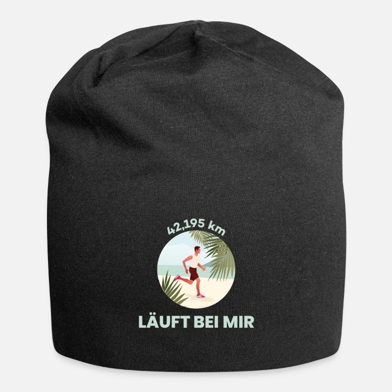 Marathon 42,195 km | Läuft bei mir - Jersey-Beanie - Schwarz