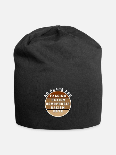 Gegen Rechts Antifa Rassismus Gegen AFD LGBTQIA - Jersey-Beanie - Schwarz