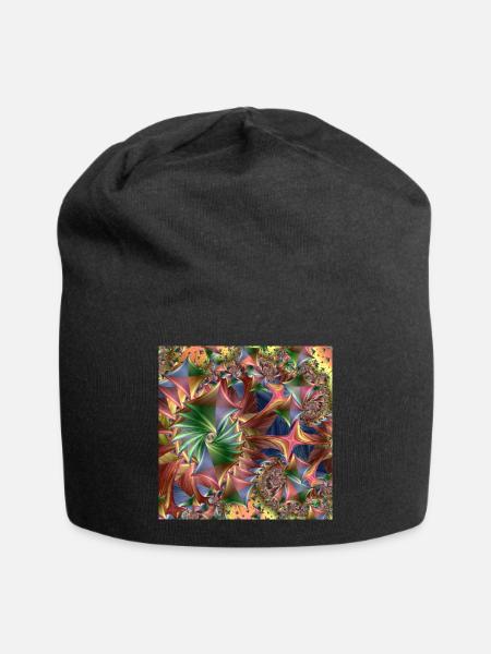 Diamond pattern colorful - Jersey Beanie - black