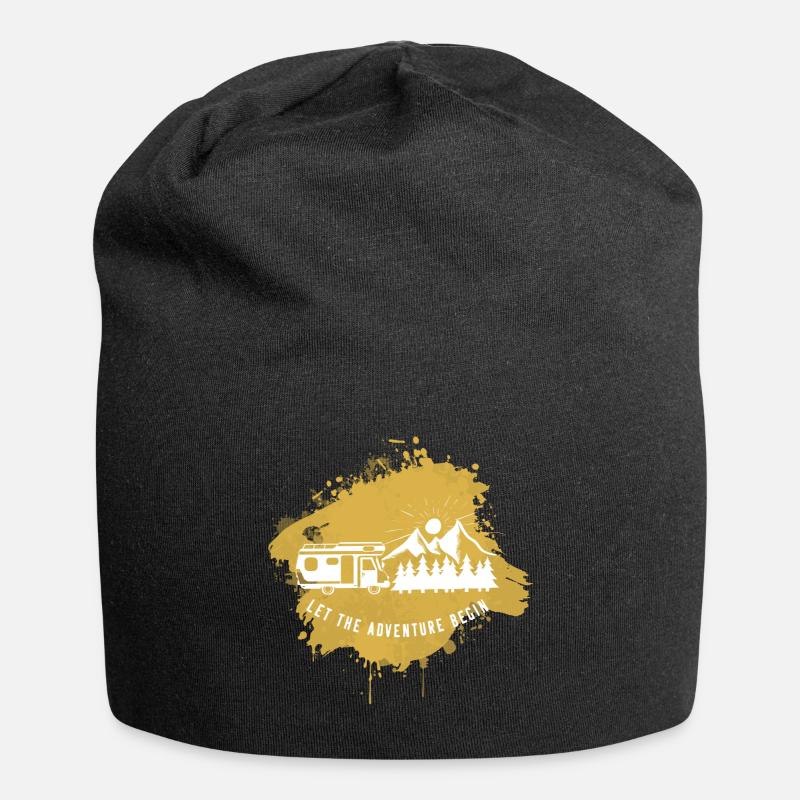 Camper Camping Campen Gold - Jersey-Beanie - Schwarz