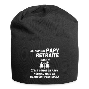 T SHIRT PAPY RETRAITE CADEAU HUMOUR POUR retraité - Bonnet en jersey - noir - Devant