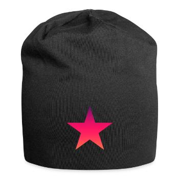 red star mask colorful star - Jersey Beanie - black - Front