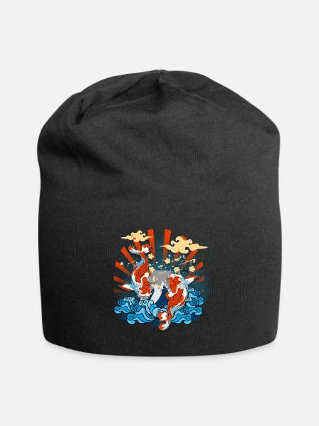 Koi Karpfen Goldfisch Japan - Jersey-Beanie - Schwarz