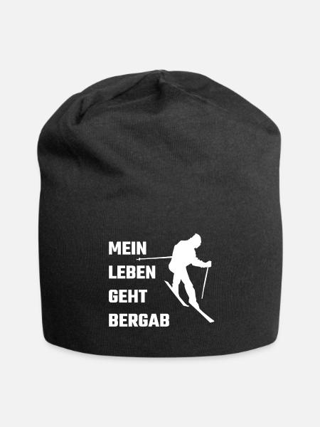 Skifahren Lustig - Jersey-Beanie - Schwarz