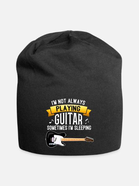 Gitarre Musik Plektron E-Gitarre E-Bass - Jersey-Beanie - Schwarz