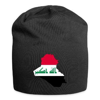 Iraq Flag Map Gift Idea - Jersey Beanie - black - Front