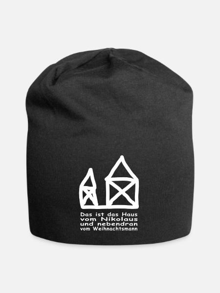Das ist das Haus vom Nikolaus und nebendran - Jersey-Beanie - Schwarz