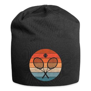 Tennis tennis racket tennis retro gift - Jersey Beanie - black - Front