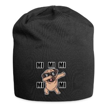 Lustiger Spruch Ich hör nur mi mi - Jersey-Beanie - Schwarz - Vorne