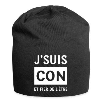 JE SUIS CON ET FIER DE L'ETRE - Bonnet en jersey - noir - Devant
