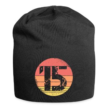 15 years 15th birthday retro vintage gift - Jersey Beanie - black - Front
