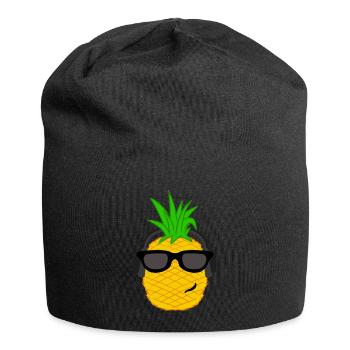 Cool ananas vacances sur les îles des Caraïbes - Bonnet en jersey - noir - Devant