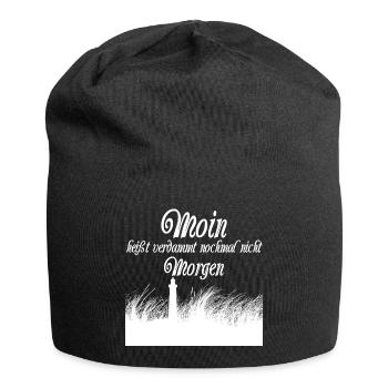 Moin nicht Morgen - Jersey-Beanie - Schwarz - Vorne