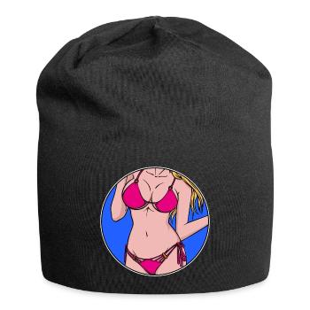 Surfeur fille bikini vacances plage mer été - Bonnet en jersey - noir - Devant