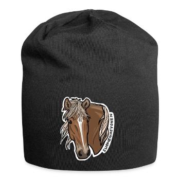 Finnisches Pferd - Jersey-Beanie - Schwarz - Vorne