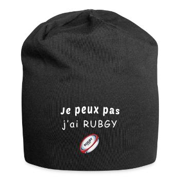 Je peux pas j'ai rugby - Bonnet en jersey - noir - Devant
