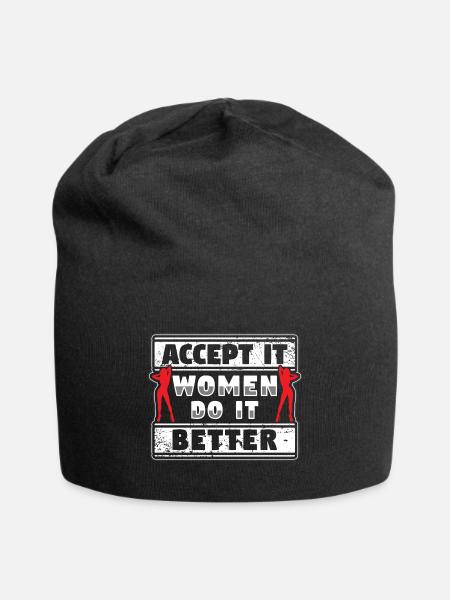 Frauenpower Feminismus Powerfrau - Jersey-Beanie - Schwarz