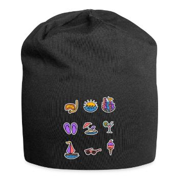Summer sun vacation beach ocean relax vacations - Jersey Beanie - black - Front