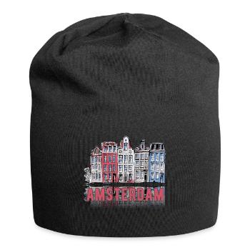 Amsterdam Skyline - Pink - Jersey Beanie - black - Front