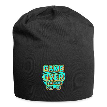 Spiel vorbei Spielen Sie noch einmal - Jersey-Beanie - Schwarz - Vorne