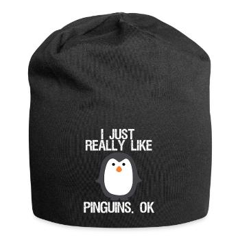 J'aime vraiment les pingouins. D'accord - Bonnet en jersey - noir - Devant