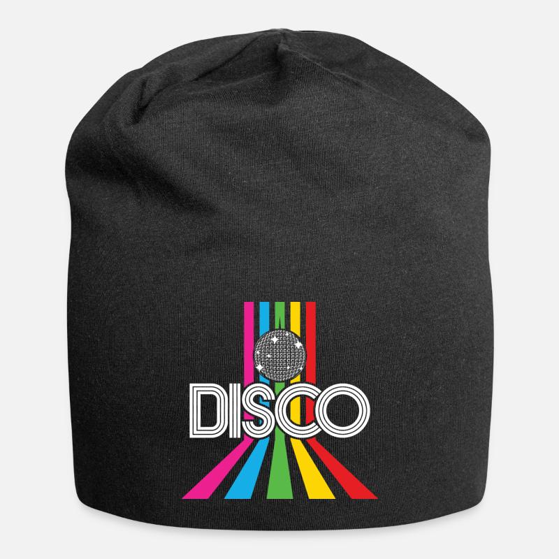 Disco 80’s Party Retro 80er Discokugel Geschenk - Jersey-Beanie - Schwarz