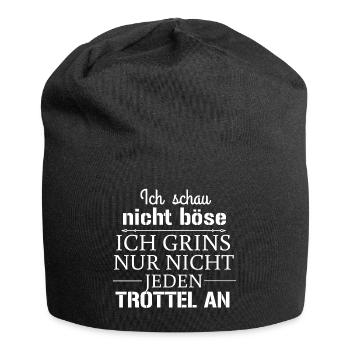 Ich schau nicht böse - Jersey-Beanie - Schwarz - Vorne