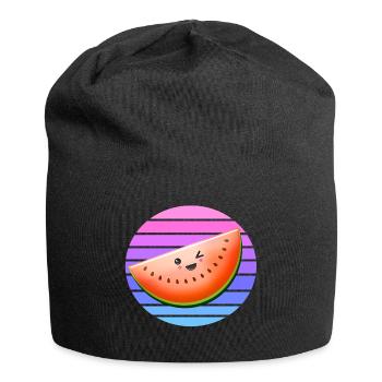 Clin d’oeil melon au coucher du soleil - Bonnet en jersey - noir - Devant