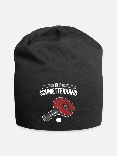 Old Schmetterhand Design für Tischtennisspieler - Jersey-Beanie - Schwarz