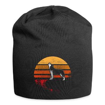 Wolf Howling Pack Animal Gift - Jersey Beanie - black - Front
