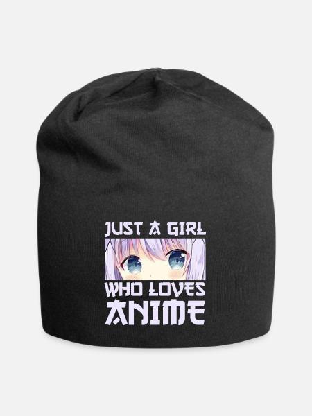 Just a Girl who loves Anime - Jersey-Beanie - Schwarz