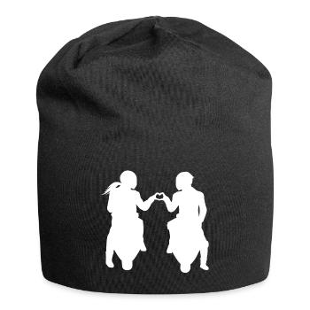 Bikercouple Paar Pärchen Motorrad Supersportler - Jersey-Beanie - Schwarz - Vorne