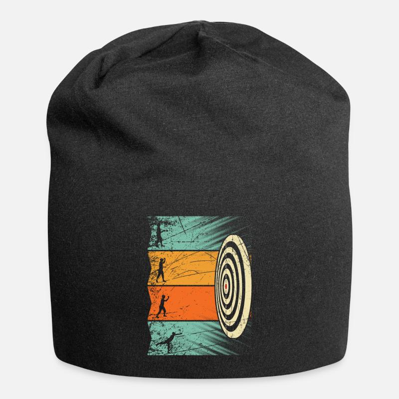Darts Dart Dartscheibe Retro - Jersey-Beanie - Schwarz