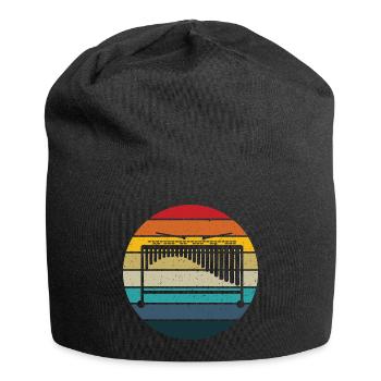 Marimba retro Sonnenuntergang - Marimba Instrument Geschenk - Jersey-Beanie - Schwarz - Vorne