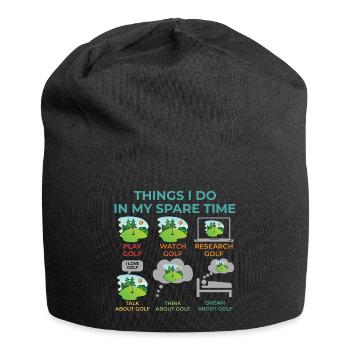 Things I Do In My Spare Time - Golf - Jersey Beanie - black - Front