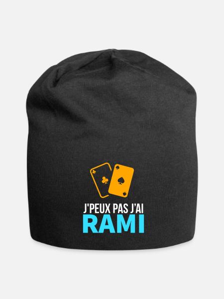 Jeu de cartes Le Rami - Bonnet en jersey - noir