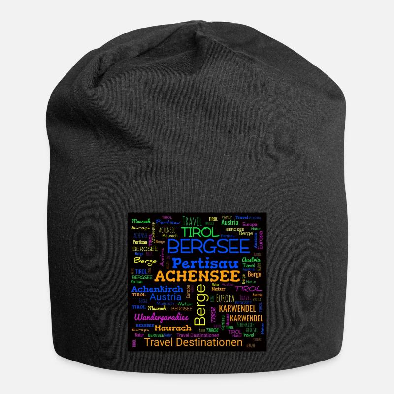 Achensee, Tirol - Jersey-Beanie - Schwarz