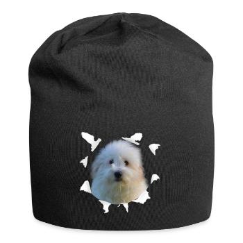 Coton de Tulear - Coton de Tulear Hund - Jersey-Beanie - Schwarz - Vorne