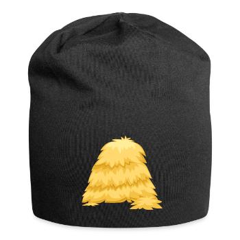 Warum liegt hier Stroh Lustiger Spruch - Jersey-Beanie - Schwarz - Vorne