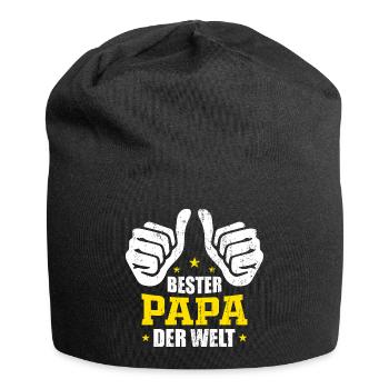 Bester Papa Der Welt Bester Papa - Jersey-Beanie - Schwarz - Vorne