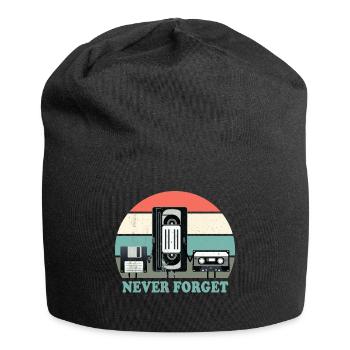 Never Forget-VHS, Cassette, Floppy Disc-Old School - Jersey Beanie - black - Front