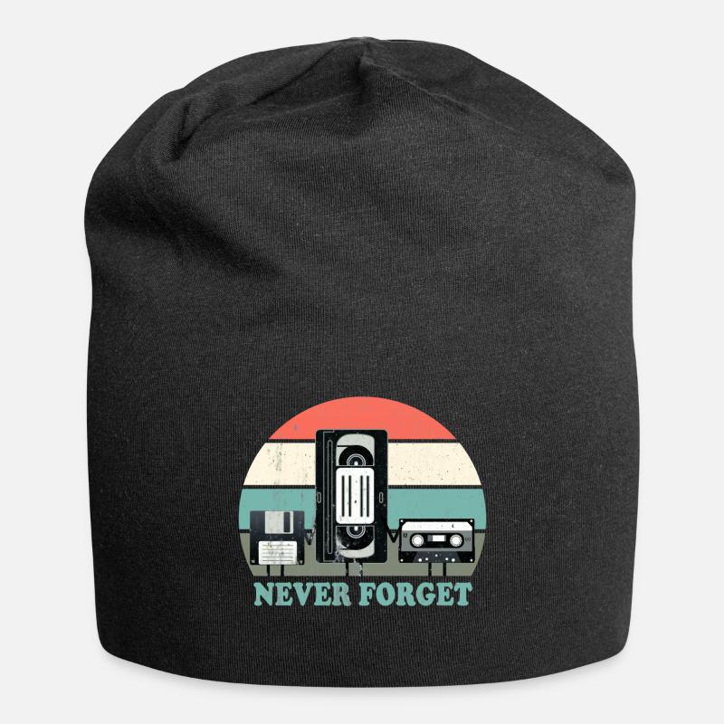 Never Forget-VHS, Cassette, Disquette Disc-Old School - Bonnet en jersey - noir