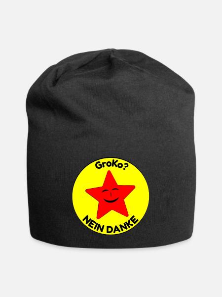 GroKo? nein danke - Jersey-Beanie - Schwarz