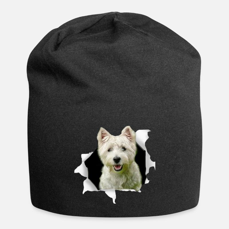 Westie - Westie Hund - Jersey-Beanie - Schwarz