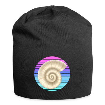 La coquille d’escargot au coucher du soleil - Bonnet en jersey - noir - Devant
